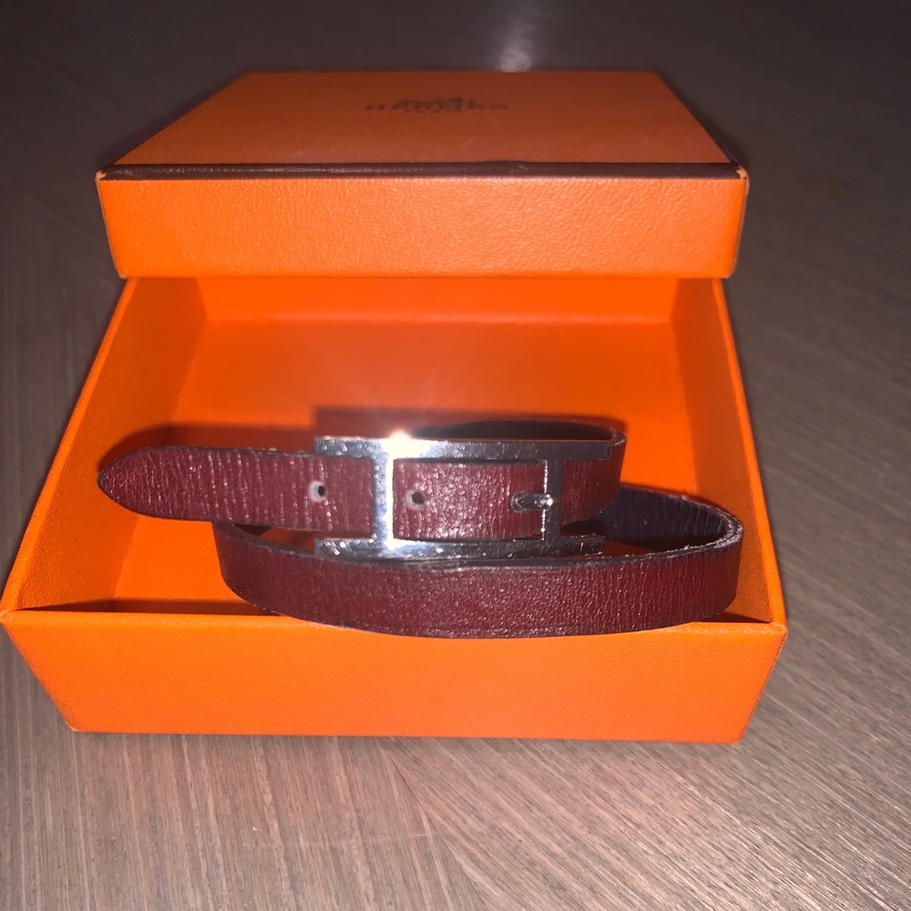 Hermés behapi double tour leather bracelet